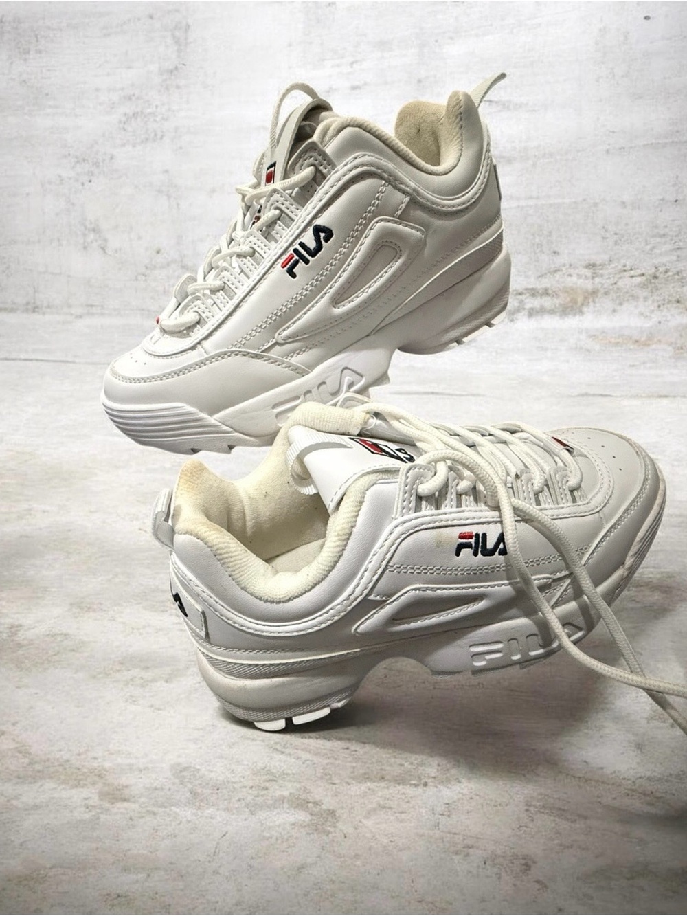 FILA DISRUPTOR II KIDS SNEAKER WHITE/PCT/VRED FW02945-111 Size 6   38.5 - Picture 3 of 8
